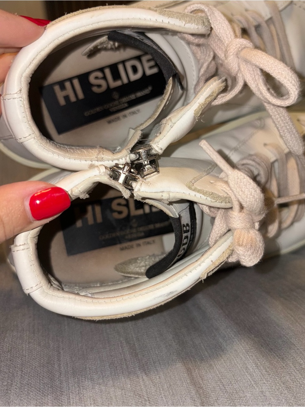 Golden Goose Hi Star Sneakers Hi Slide White W/ Pink Laces, 35 (5), High Top - Picture 7 of 15